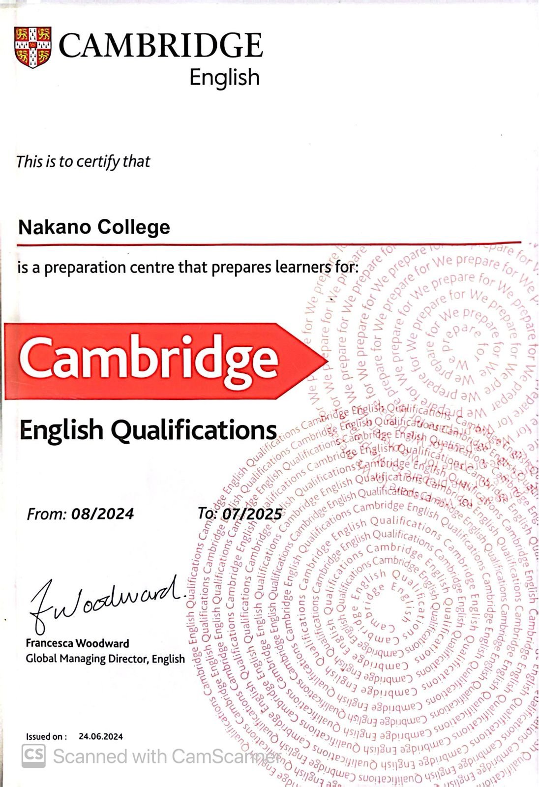 Cambridge English Qualifications Certificate - Best International School Bandaragama